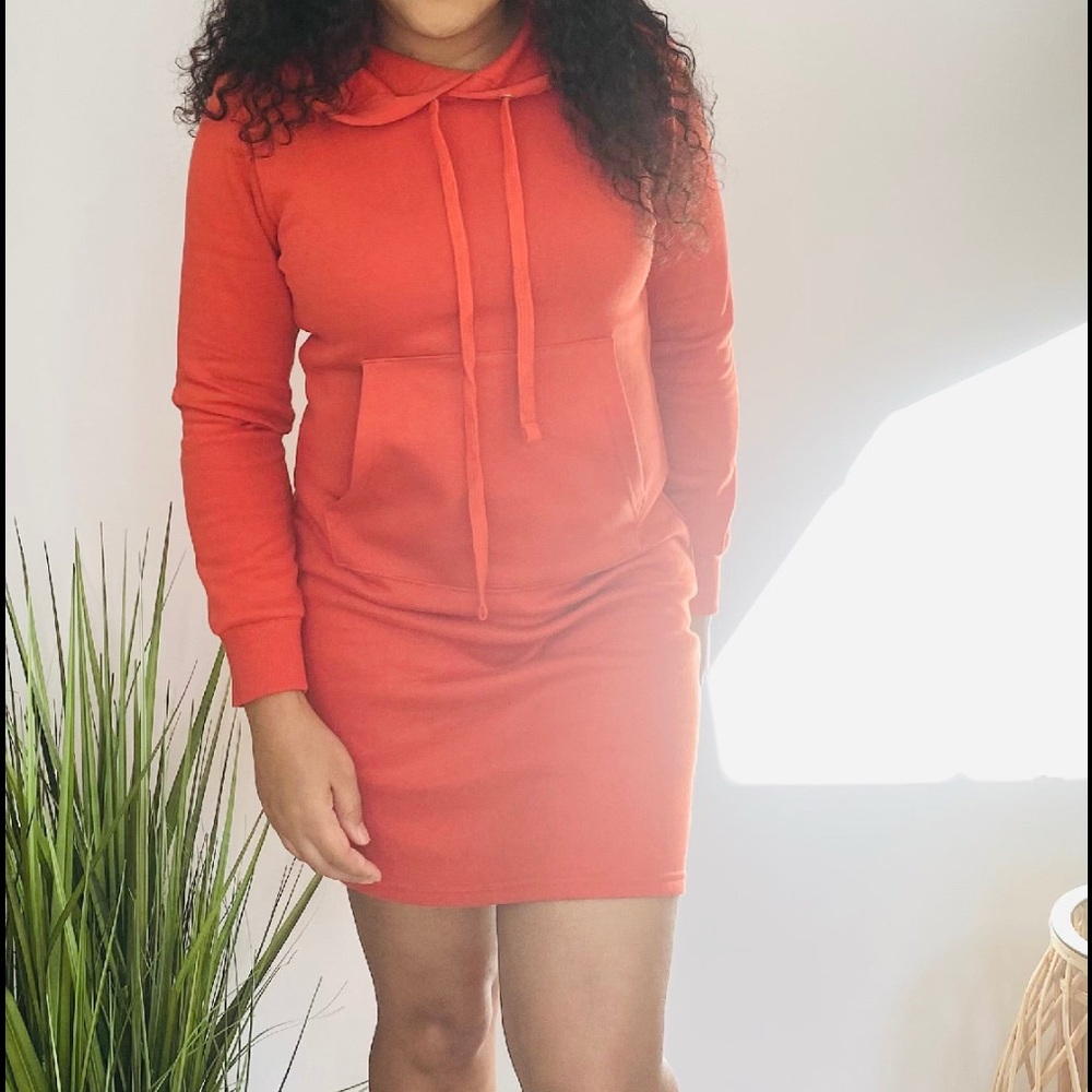 Rust Hoodie dress